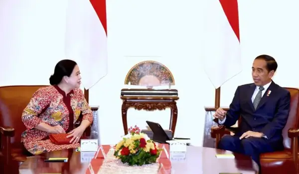 Presiden Jokowi berbicang hangat dengan Puan Maharani (Dok.Sespres)
