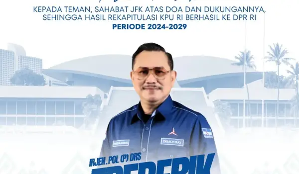 Ucapan terima kasih dari Irjen Pol (Purn) Frederik Kalalembang