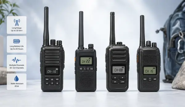 Ilustrasi walkie talkie jarak jauh yang banyak digunakan untuk kebutuhan usaha, keamanan, event, restoran, hingga aktivitas luar ruangan.