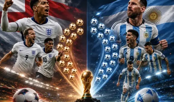 Inggris dan Argentina. Foto: Ilustrasi AI