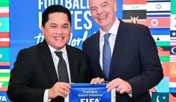 Ketua Umum PSSI Erick Thohir dan Presiden FIFA Gianni Infantino.