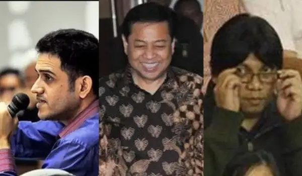Kolase foto Muhammad Nazaruddin, Setnov dan Gayus Tambunan.