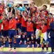 Timnas Spanyol Angkat Trofi Piala Dunia 2026.
