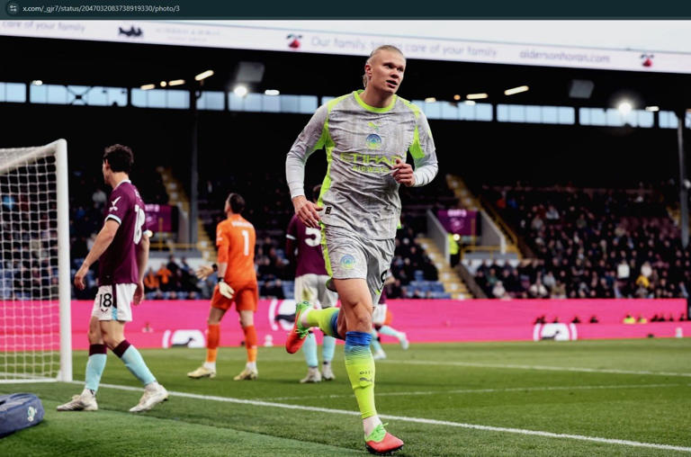 Gol Tunggal Haaland di Menit 5: Man City Rebut Puncak dari Arsenal, Burnley Resmi Turun Kasta