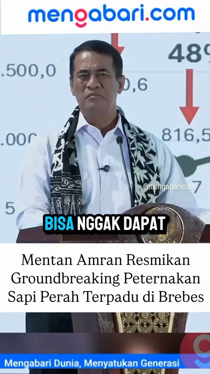 Mentan Amran Groundbreaking Peternakan Sapi Perah Terpadu di Brebes: Bukan Sekadar Produksi Susu, Tapi Ekosistem Berkelanjutan